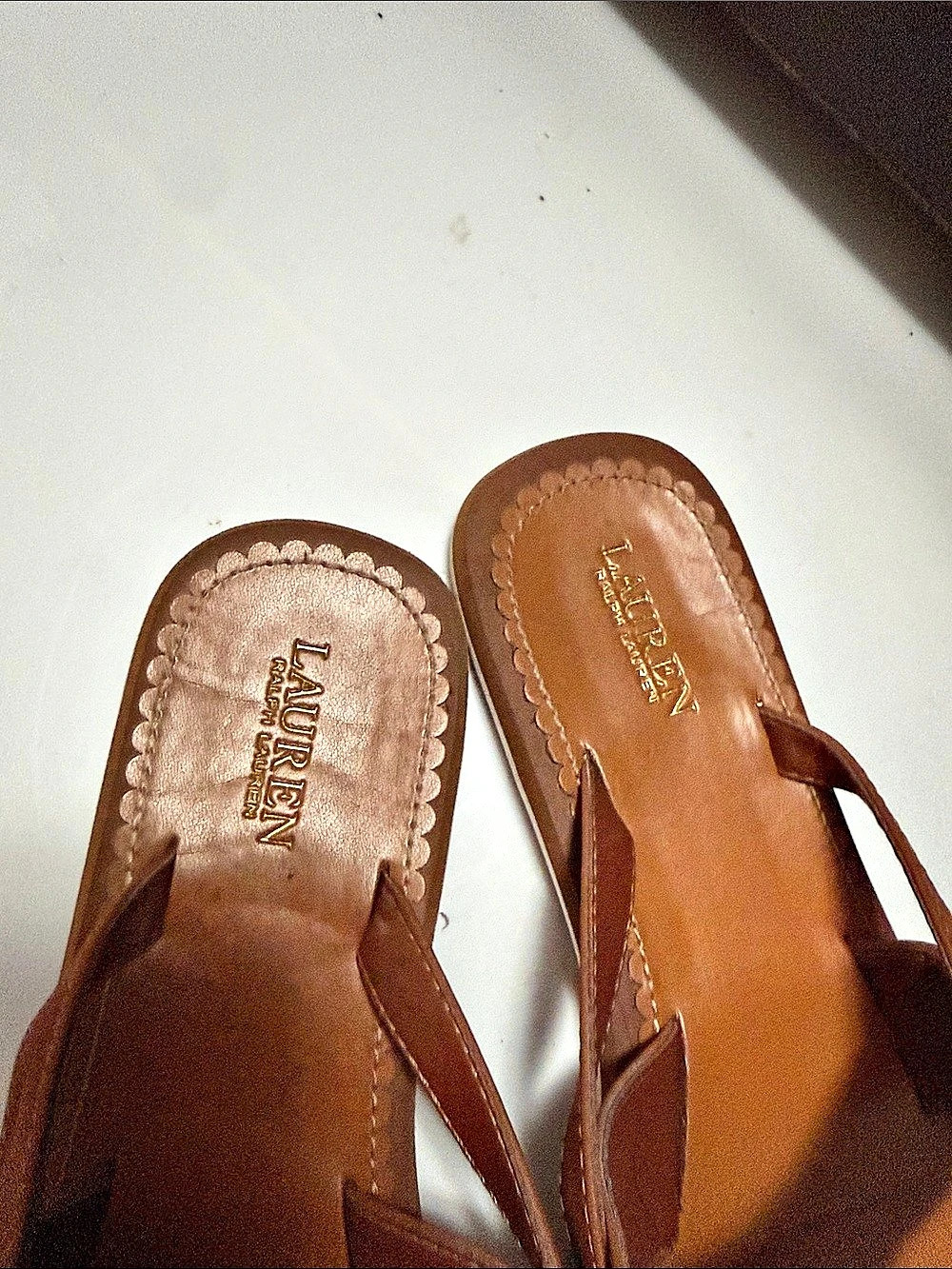 Lauren Ralph Lauren Rosalind Sandal Brown Thong Sandals - Picture 3 of 8